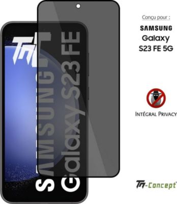 Protège écran TM CONCEPT Verre trempé teinté Samsung S23 FE Noir