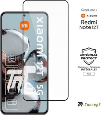 Protège écran TM CONCEPT Verre trempé pour Redmi Note 12T - Noir