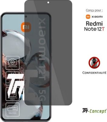 Protège écran TM CONCEPT Verre trempé teinté pour Redmi Note 12T Protège écran TM CONCEPT Verre trempé teinté pour Redmi Note 12T