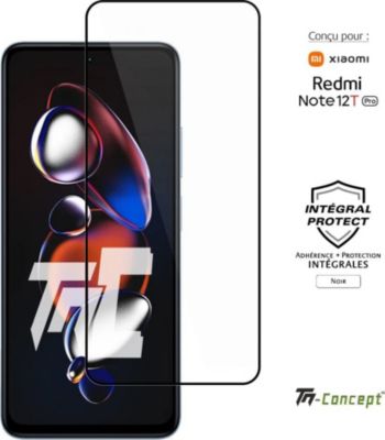 Protège écran TM CONCEPT Verre trempé pour Redmi Note12T Pro Noir