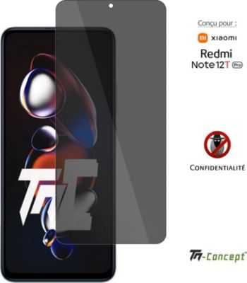 Protège écran TM CONCEPT Verre trempé teinté Redmi Note 12T Pro Protège écran TM CONCEPT Verre trempé teinté Redmi Note 12T Pro