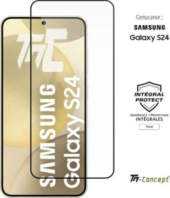 Protège écran TM CONCEPT Verre trempé pour Samsung S24 - Noir