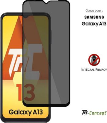 Protège écran TM CONCEPT Verre trempé teinté - Samsung A13 - Noir