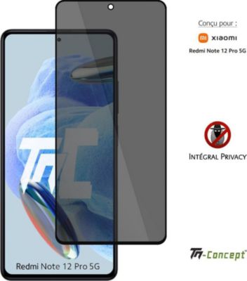 Protège écran TM CONCEPT Verre trempé teinté pour Note12 Pro Noir