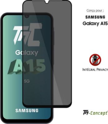 Protège écran TM CONCEPT Verre trempé teinté - Samsung A15 - Noir Protège écran TM CONCEPT Verre trempé teinté - Samsung A15 - Noir