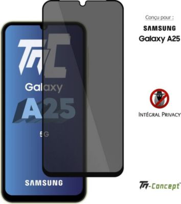 Protège écran TM CONCEPT Verre trempé teinté - Samsung A25 - Noir Protège écran TM CONCEPT Verre trempé teinté - Samsung A25 - Noir