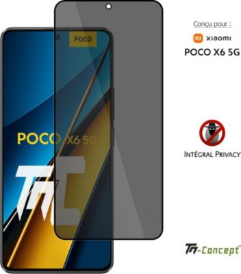 Protège écran TM CONCEPT Verre trempé teinté pour Poco X6 5G Noir