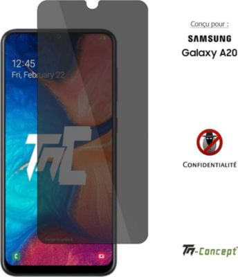 Protège écran TM CONCEPT Verre trempé teinté pour Samsung A20