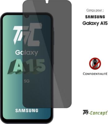 Protège écran TM CONCEPT Verre trempé teinté pour Samsung A15