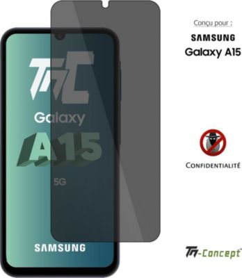 Protège écran TM CONCEPT Verre trempé teinté pour Samsung A15 Protège écran TM CONCEPT Verre trempé teinté pour Samsung A15
