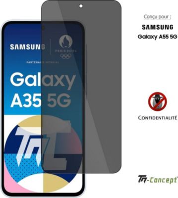Protège écran TM CONCEPT Verre trempé teinté pour Samsung A35 5G