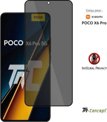 Protège écran TM CONCEPT Verre trempé teinté pour Poco X6Pro Noir Protège écran TM CONCEPT Verre trempé teinté pour Poco X6Pro Noir