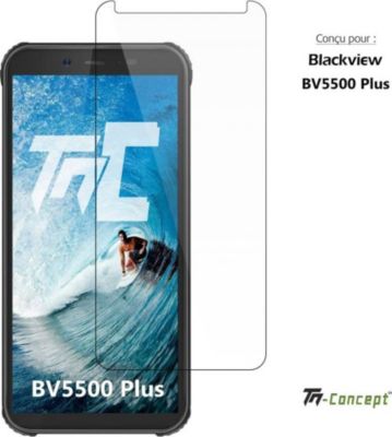 Protège écran TM CONCEPT Verre trempé pour Blackview BV5500 Plus