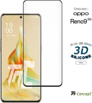Protège écran TM CONCEPT Verre trempé pour Oppo Reno 9 Full Glue