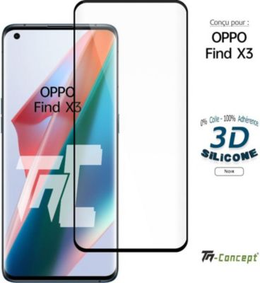 Protège écran TM CONCEPT Verre trempé pour Oppo Find X3 Full Glue