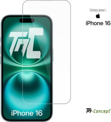 Protège écran TM CONCEPT Verre trempé pour iPhone 16 TM Concept®
