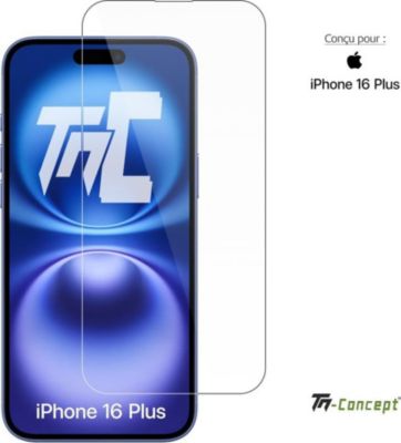 Protège écran TM CONCEPT Verre trempé pour iPhone 16+ TM Concept®