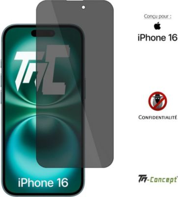 Protège écran TM CONCEPT Verre trempé teinté pour iPhone 16