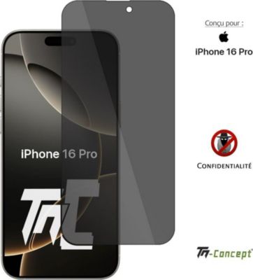 Protège écran TM CONCEPT Verre trempé teinté pour iPhone 16 Pro