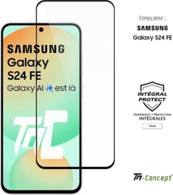 Protège écran TM CONCEPT Verre trempé pour Samsung S24 FE - Noir