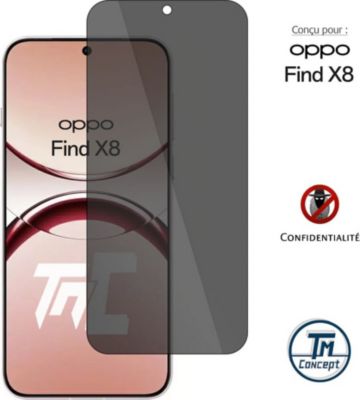 Protège écran TM CONCEPT Verre trempé teinté pour Oppo Find X8 Protège écran TM CONCEPT Verre trempé teinté pour Oppo Find X8