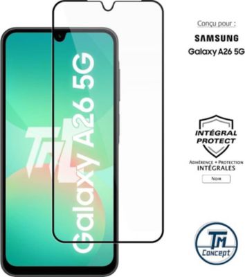Protège écran TM CONCEPT Verre trempé intégral pour Galaxy A26 5G