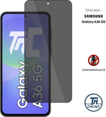 Protège écran TM CONCEPT Verre trempé teinté pour Galaxy A36 5G