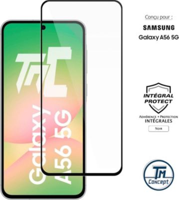 Protège écran TM CONCEPT Verre trempé intégral pour Galaxy A56 5G