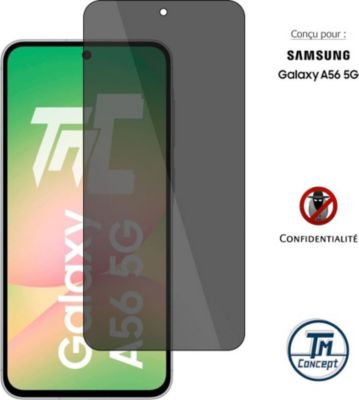 Protège écran TM CONCEPT Verre trempé teinté pour Galaxy A56 5G