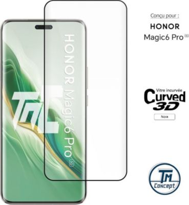 Protège écran TM CONCEPT Verre trempé 3D pour Magic 6 Pro - Noir