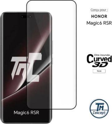 Protège écran TM CONCEPT Verre trempé 3D pour Magic 6 RSR - Noir