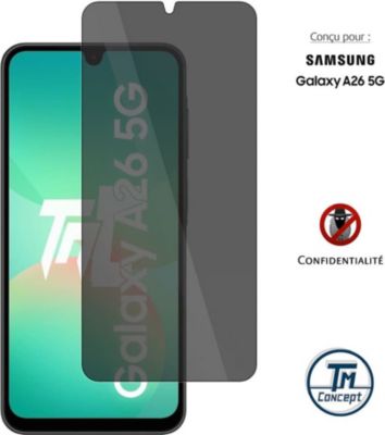 Protège écran TM CONCEPT Verre trempé teinté pour Galaxy A26 5G