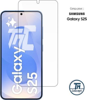 Protège écran TM CONCEPT Verre trempé pour Samsung Galaxy S25