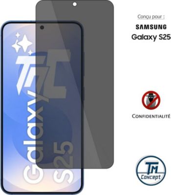 Protège écran TM CONCEPT Verre trempé teinté pour Samsung S25