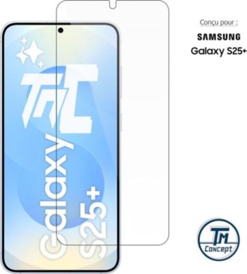 Protège écran TM CONCEPT Verre trempé pour Samsung Galaxy S25Plus