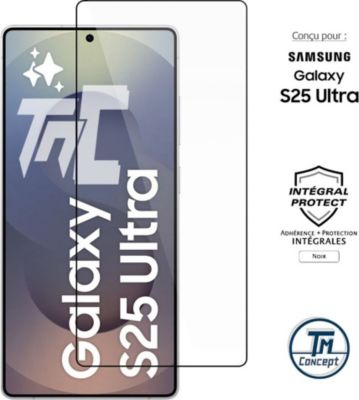 Protège écran TM CONCEPT Verre trempé pour Samsung S25 Ultra Noir Protège écran TM CONCEPT Verre trempé pour Samsung S25 Ultra Noir