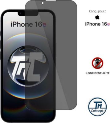 Protège écran TM CONCEPT Verre trempé teinté pour Apple iPhone16e