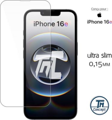 Protège écran TM CONCEPT Verre trempé 0,15mm pour Apple iPhone16e Protège écran TM CONCEPT Verre trempé 0,15mm pour Apple iPhone16e