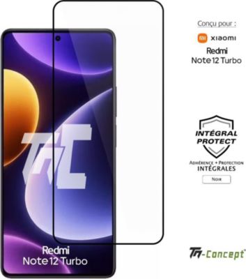 Protège écran TM CONCEPT Verre trempé pour Redmi Note12Turbo Noir