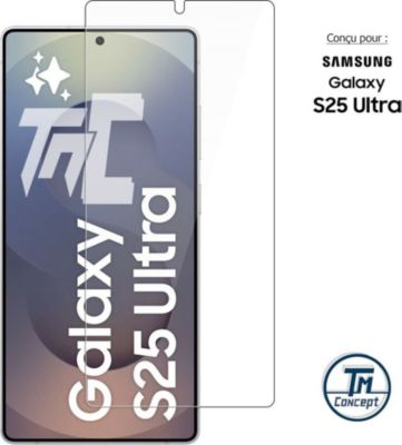 Protège écran TM CONCEPT Verre trempé pour Samsung S25 Ultra
