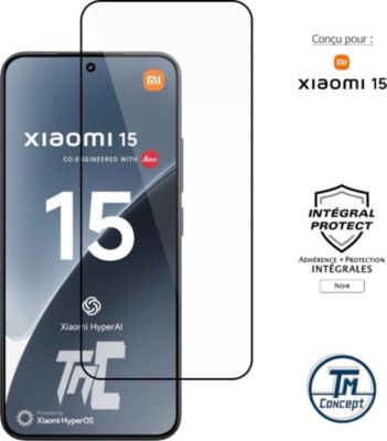 Protège écran TM CONCEPT Verre trempé intégral pour Xiaomi15 Noir