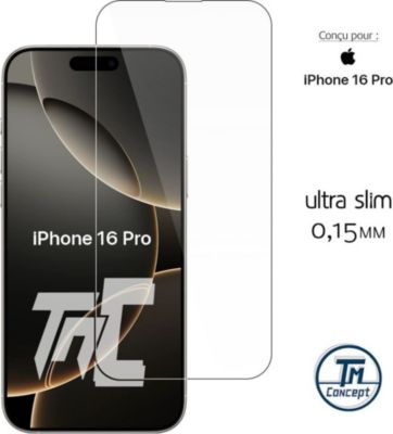 Protège écran TM CONCEPT Verre trempé 0,15mm pour iPhone 16 Pro