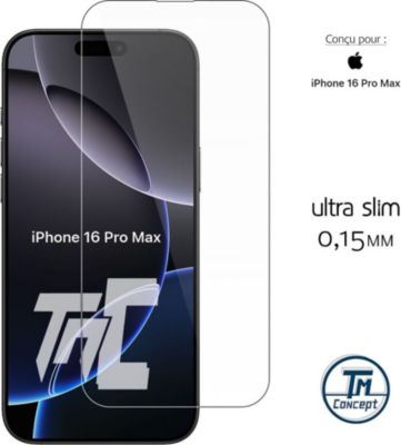 Protège écran TM CONCEPT Verre trempé0,15mm pour iPhone16 Pro Max