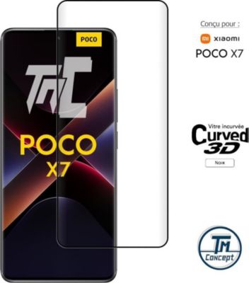 Protège écran TM CONCEPT Verre trempé 3D pour Xiaomi Poco X7 Noir
