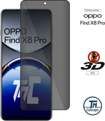 Protège écran TM CONCEPT Verre trempé teinté pour Oppo Find X8Pro