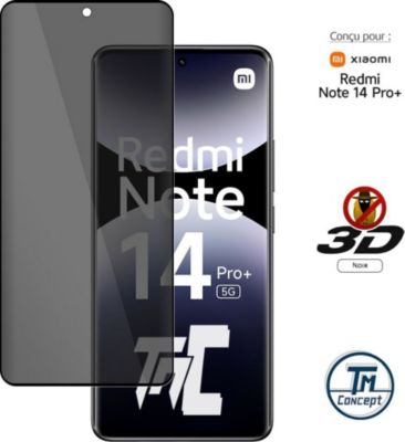 Protège écran TM CONCEPT Verre trempé teinté pour Note 14 Pro+