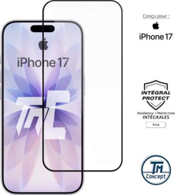 Protège écran TM CONCEPT Verre trempé intégral pour iPhone17 Noir Protège écran TM CONCEPT Verre trempé intégral pour iPhone17 Noir