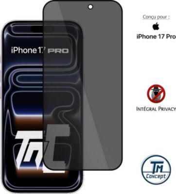 Protège écran TM CONCEPT Verre trempé Privacy pour iPhone 17 Pro Protège écran TM CONCEPT Verre trempé Privacy pour iPhone 17 Pro