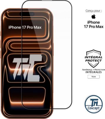Protège écran TM CONCEPT Verre trempé pour iPhone 17 Pro Max Noir