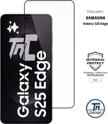 Protège écran TM CONCEPT Verre trempé pour Samsung S25 Edge Noir Protège écran TM CONCEPT Verre trempé pour Samsung S25 Edge Noir